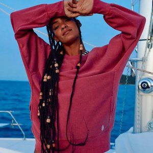 Free People Better Days Sweatshirt in Varsity Red XS